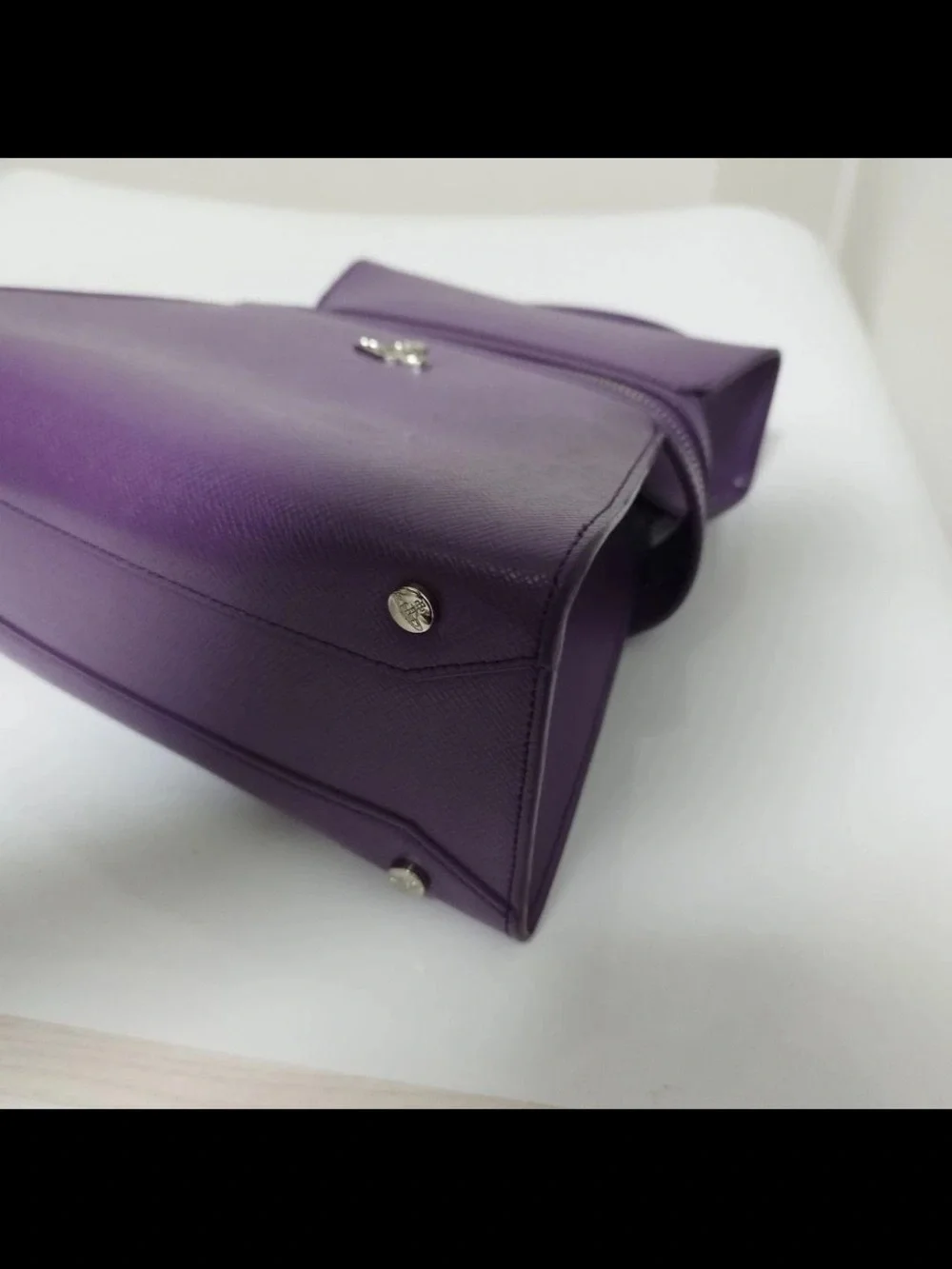 Vivienne Westwood Purple Leather Pyramid Satchel with Detachable Strap